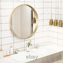 Industrial Round Wide Metal Frame Home Bathroom Glass Wall Mounted Vanity Mirror