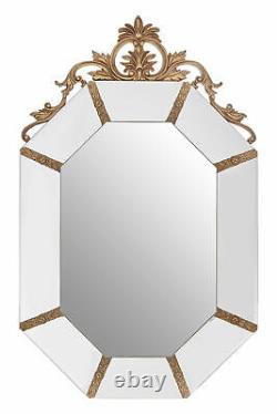 Interiors By Premier Wall Mirror With Gold Resin Frame Neoclassical Design