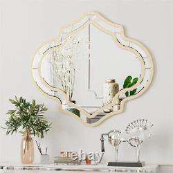 Irregular Wall Mirror Gold Rim Frame Symmetrical Mirror Decorative Vanity Mirror