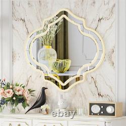 Irregular Wall Mirror Gold Rim Frame Symmetrical Mirror Decorative Vanity Mirror