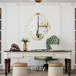 Irregular Wall Mirror Gold Rim Frame Symmetrical Mirror Decorative Vanity Mirror