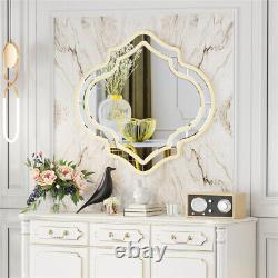 Irregular Wall Mirror Gold Rim Frame Symmetrical Mirror Decorative Vanity Mirror