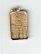 Israel Jerusalem Western Wall MEDAL ADILLION PENDANT 2g GOLD withGOLD FRAME