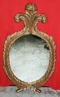 JOHN RICHARDS Baroque / Rococo Style Gold Wreath Frame Oval Wall Mirror