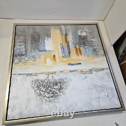 John Lewis Abstract Tree Hand-Painted Framed Canvas 70 x70cm (Scuffed Frame) A