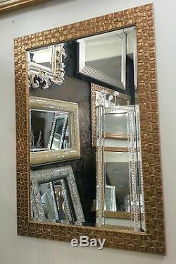 John Lewis Antique Gold Mosaic Wall Mirror Wood Frame Bevelled 132x76cm RRP£220