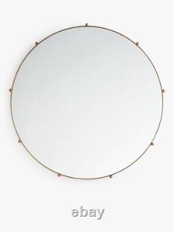John Lewis Beads Round Metal Frame Wall Mirror, 95cm, Gold
