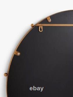 John Lewis Beads Round Metal Frame Wall Mirror, 95cm, Gold