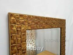 John Lewis Full Length Mosaic Wall Mirror Bevelled Glass Antique Gold 132x46cm