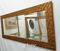 John Lewis Full Length Wall Mirror Bevelled Antique Gold Mosaic Frame132x53cm