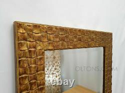 John Lewis Full Length Wall Mirror Bevelled Antique Gold Mosaic Frame132x53cm