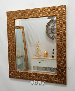 John Lewis Gold Mosaic Wall Mirror Solid Wood Frame Bevelled 66x56cm (26x22inch)