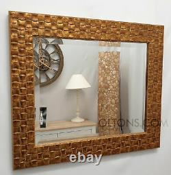 John Lewis Gold Mosaic Wall Mirror Solid Wood Frame Bevelled 66x56cm (26x22inch)