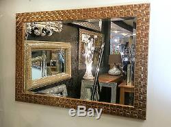 John Lewis Gold Mosaic Wall Mirror Solid Wood Frame Bevelled 66x92cm (26x36)
