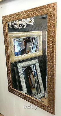 John Lewis Gold Mosaic Wall Mirror Wood Frame Bevelled 106x76cm (42x30)RRP£150