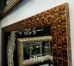 John Lewis Gold Mosaic Wall Mirror Wood Frame Bevelled 117x92cm 46x36 RRP£195