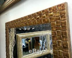 John Lewis Gold Mosaic Wall Mirror Wood Frame Bevelled 117x92cm 46x36 RRP£195