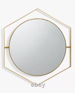 John Lewis + Swoon Beauvoir Hexagon Wall Mirror 75x65cm Gold (Damaged Frame) B+