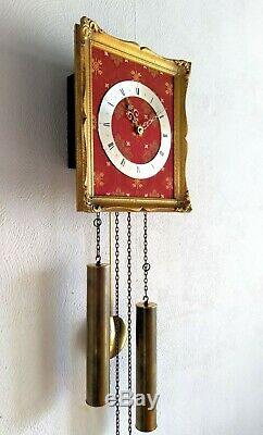 Junghans Wall Clock German Rare Gilded Picture Frame Weight Driven