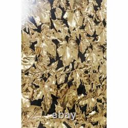 Kare Design Textured Gold Leaf Framed on Glass Flower 3D Wall Art, 120 x 120 cm