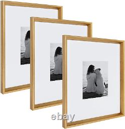 Kate and Laurel Calter Modern Wall Picture Frame Set, Gold 16X20 Matted to 8X10