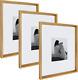 Kate and Laurel Calter Modern Wall Picture Frame Set, Gold 16x20 matted to 8x10