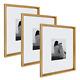 Kate and Laurel Calter Modern Wall Picture Frame Set, Gold 16x20 matted to 8x10