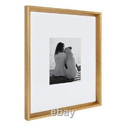Kate and Laurel Calter Modern Wall Picture Frame Set Gold 16x20 matted to 8x1