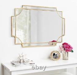 Kate and Laurel Minuette Decorative Rectangle Frame Wall Mirror 24x36, Gold