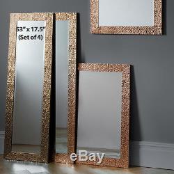 Kingsway Set of 4 Gold Mosaic Frame Full Length Long Wall Mirrors 53 x 17.5