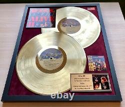 Kiss Alive II 1977 Custom 24k Gold Vinyl Record in Wall Frame