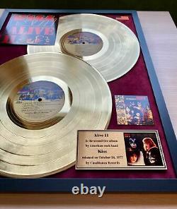 Kiss Alive II 1977 Custom 24k Gold Vinyl Record in Wall Frame