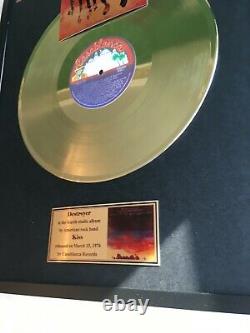 Kiss Destroyer 1976 Custom 24k Gold Vinyl Record In Wall Hanging Frame