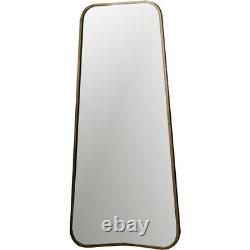Kurva Gold Curved Rustic Aged Metal Frame Leaner Wall Floor Mirror 119.5 x 56cm