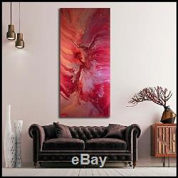 LARGE Canvas Wall Art Framed RED Gold Abstract Modern Painting USA Megan Willis