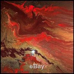 LARGE Canvas Wall Art Framed RED Gold Abstract Modern Painting USA Megan Willis