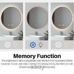 LED Bathroom Mirror with Lights Illuminated Demister Pad Wall Mounted Small Size