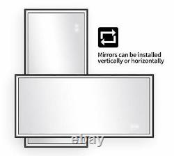 LED Light Up Vanity Bathroom Wall Mirror Anti-Fog Wall-Mounted Metal Frame