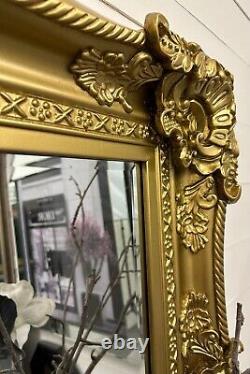 LG Antique Champagne Wall Mirror Ornate Baroque Decorative 120cmx90cm CLARENCE