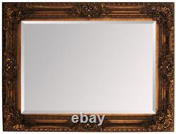 LG Antique Silver Wall Mirror Ornate Baroque Decorative 120cm x 90cm CLARENCE