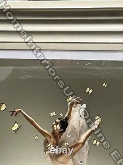 LT-Ballerina gold, dress gold butterflies, liquid art & champagne frame picture