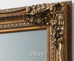 La Belle Ornate Shabby Chic Vintage Large French Wall Mirror Gold 118cm x 87cm