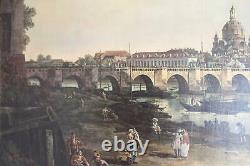 Large 119cm Ornate Wooden Picture Frame w Oil Print on Canvas Canaletto Venice