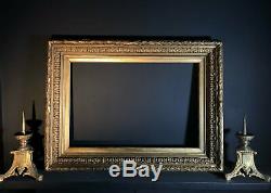Large 80x60cm Antique Gilt Picture Frame Ornate Deep Set Gallery Wall