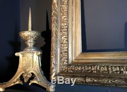 Large 80x60cm Antique Gilt Picture Frame Ornate Deep Set Gallery Wall