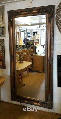 Large Antique Brown Gold Ornate French Leaner Gilt Wall Mirror Glass 190x90cm