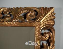 Large Antique Carved & Gilded Cushion Frame Wall Mirror c. 1920