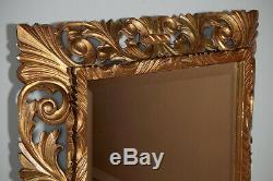 Large Antique Carved & Gilded Cushion Frame Wall Mirror c. 1920