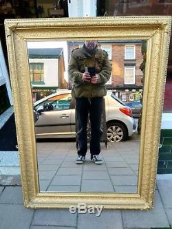 Large Antique Gilt Frame Wall Hanging Mirror 120 x 90 cms