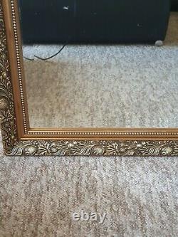 Large Antique Gold shabby chic ornate Decorative over mantle Gilt Wall Mirror